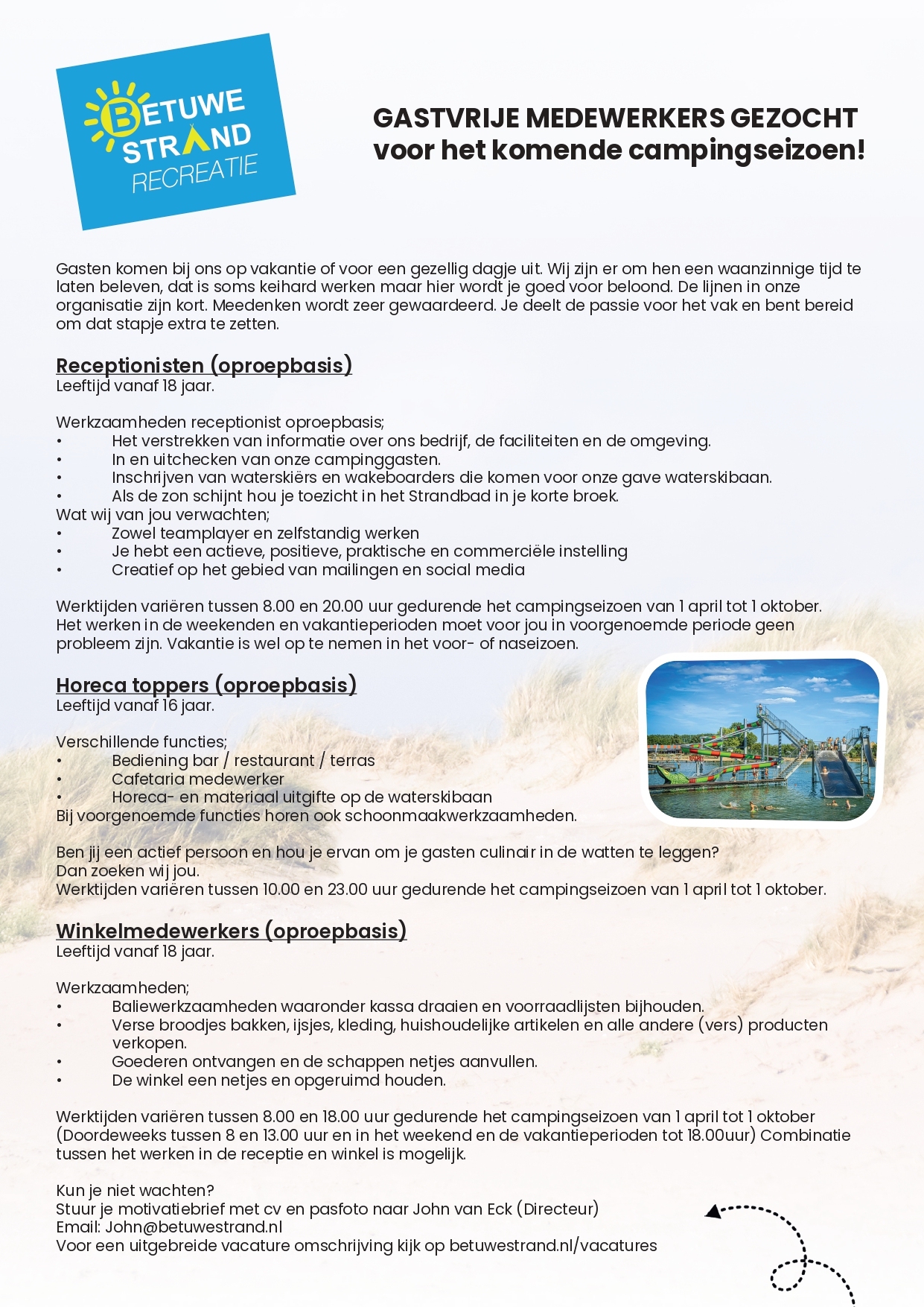 Vacatures BetuweStrand Recreatie